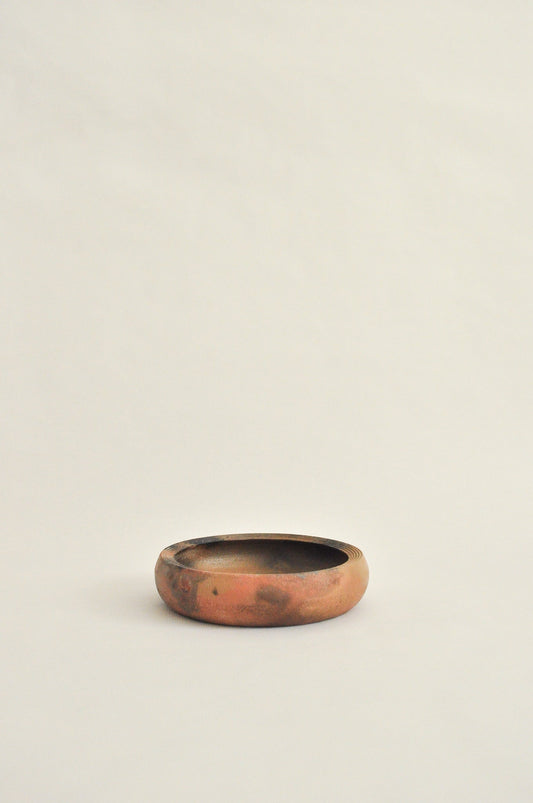 wheel-thrown, pit fired dish
