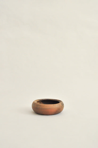 wheel-thrown, pit fired dish