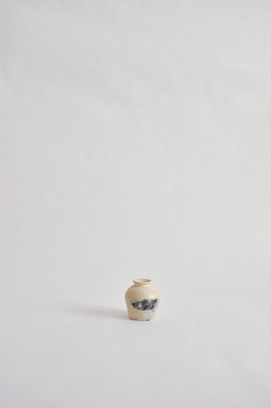 tiny wheel thrown vase, fired in a pit
